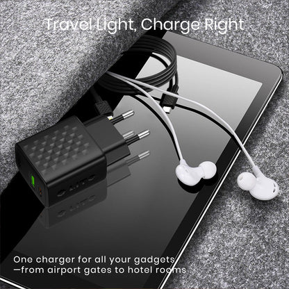 Incarcator Retea Cu Cablu Lightning Lito LC15L, 20W, 3A, 1 x USB-A - 1 x USB-C, Negru