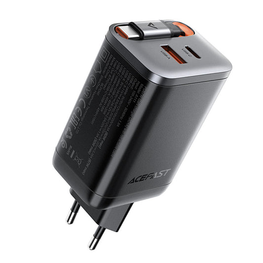 Incarcator Retea Cu Cablu USB-C Acefast A111, 67W, 3A, 1 x USB-A - 1 x USB-C, Negru