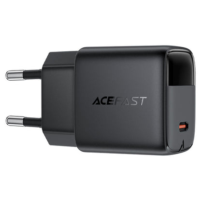 Incarcator Retea Cu Cablu USB-C Acefast A115 Display, 30W, 3A, 1 x USB-C, Negru