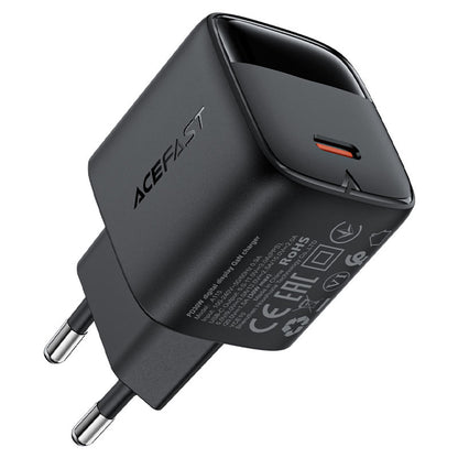 Incarcator Retea Cu Cablu USB-C Acefast A115 Display, 30W, 3A, 1 x USB-C, Negru