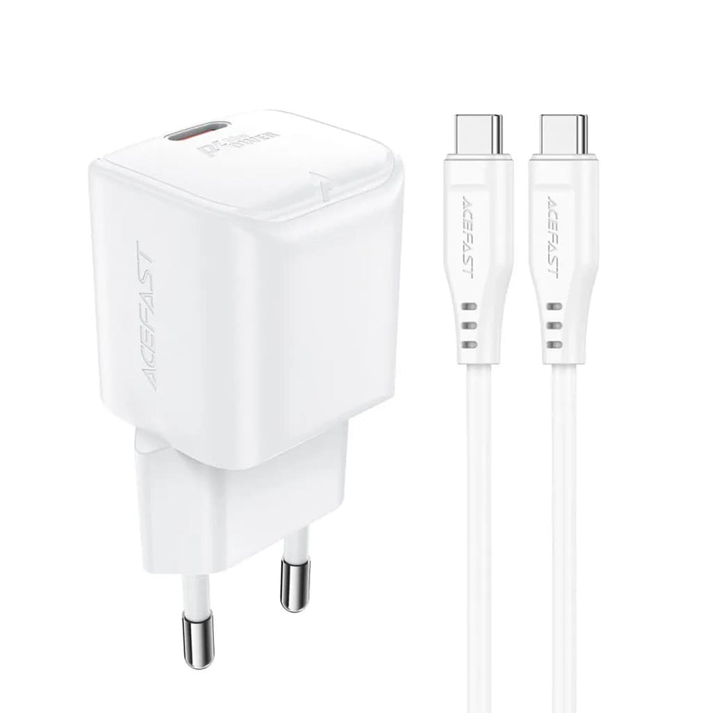 Incarcator Retea Cu Cablu USB-C Acefast A77, 30W, 3A, 1 x USB-C, Alb