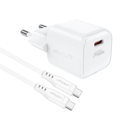 Incarcator Retea Cu Cablu USB-C Acefast A77, 30W, 3A, 1 x USB-C, Alb