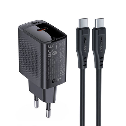 Incarcator Retea Cu Cablu USB-C Acefast A82, 20W, 3A, 1 x USB-C, Negru