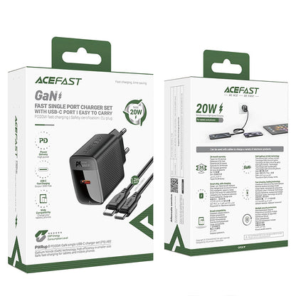 Incarcator Retea Cu Cablu USB-C Acefast A82, 20W, 3A, 1 x USB-C, Negru