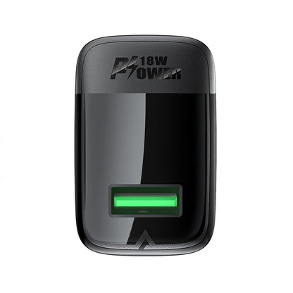 Incarcator Retea Cu Cablu USB-C Acefast A90, 18W, 3A, 1 x USB-A, Negru