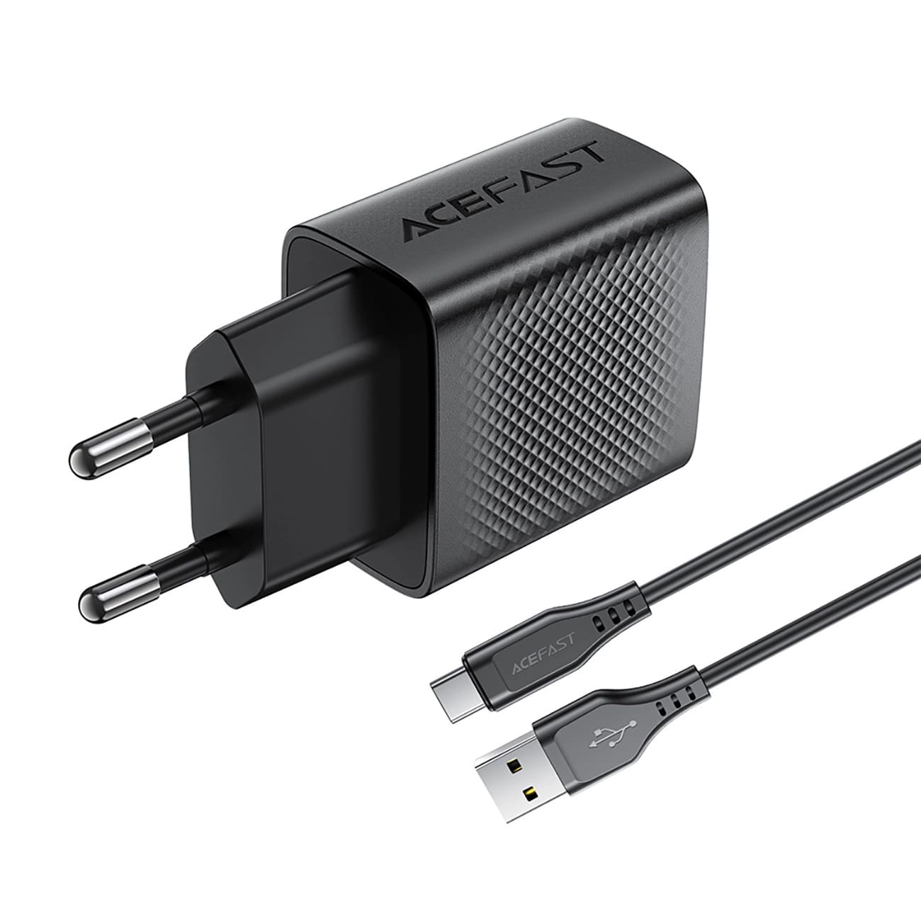 Incarcator Retea Cu Cablu USB-C Acefast A90, 18W, 3A, 1 x USB-A, Negru