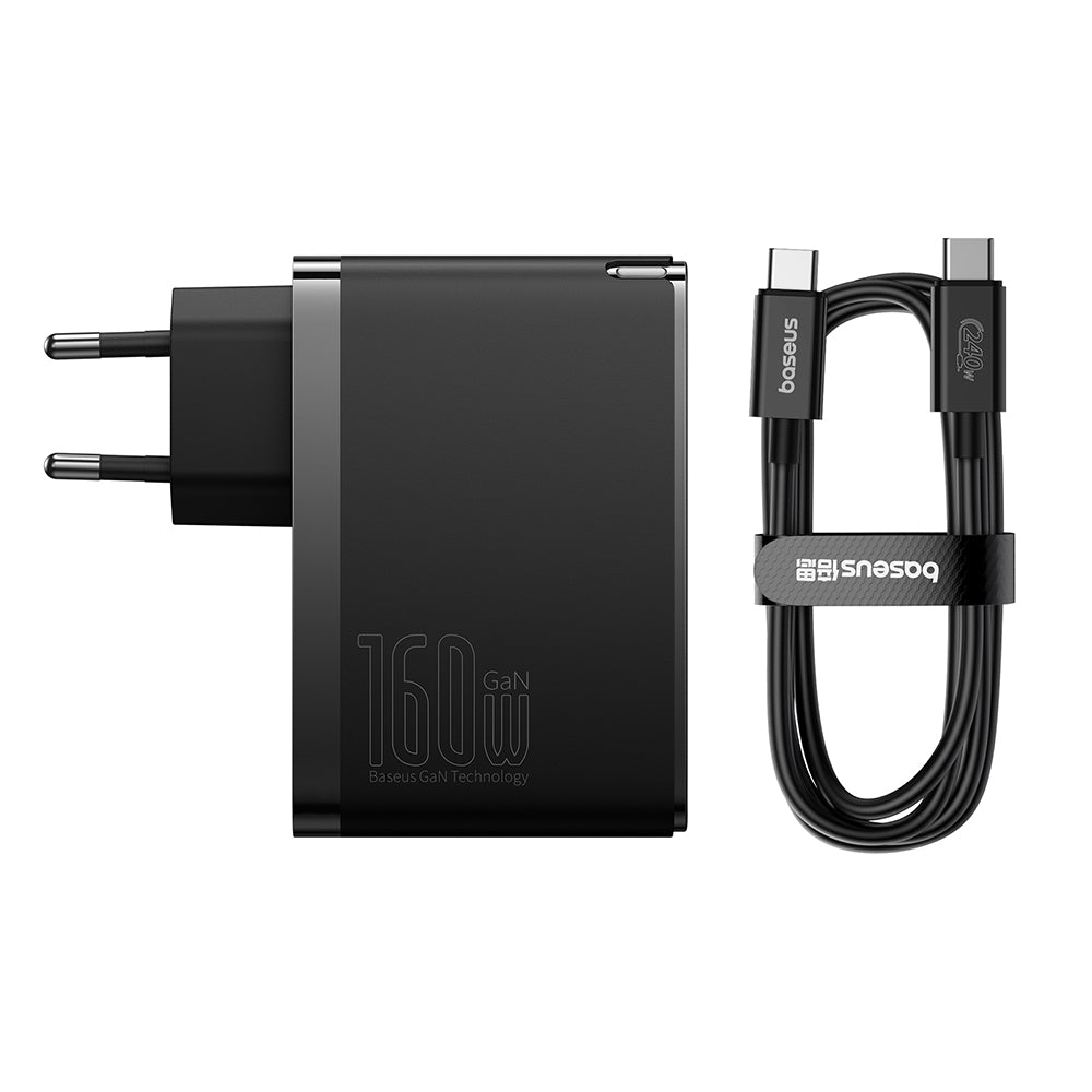 Incarcator Retea Cu Cablu USB-C Baseus GaN5 Pro, 160W, 5A, 1 x USB-A - 2 x USB-C, Negru P10110825113-00