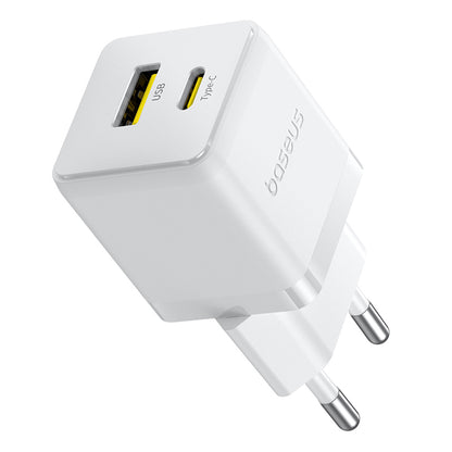 Incarcator Retea Cu Cablu USB-C Baseus Palm, 30W, 3A, 1 x USB-A - 1 x USB-C, Alb P1011160A213-01