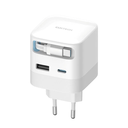 Incarcator Retea cu Cablu USB-C Cuktech, 67W, 3.25A, 1 x USB-A - 1 x USB-C, Alb CUKA653WEUWT