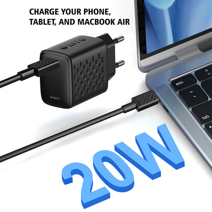 Incarcator Retea Cu Cablu USB-C Lito LC13T, 20W, 3A, 1 x USB-C, Negru