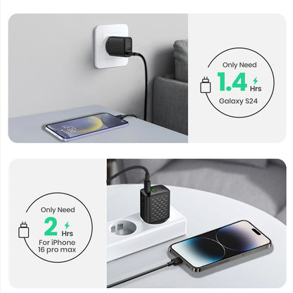 Incarcator Retea Cu Cablu USB-C Lito LC15T, 20W, 3A, 1 x USB-A - 1 x USB-C, Negru