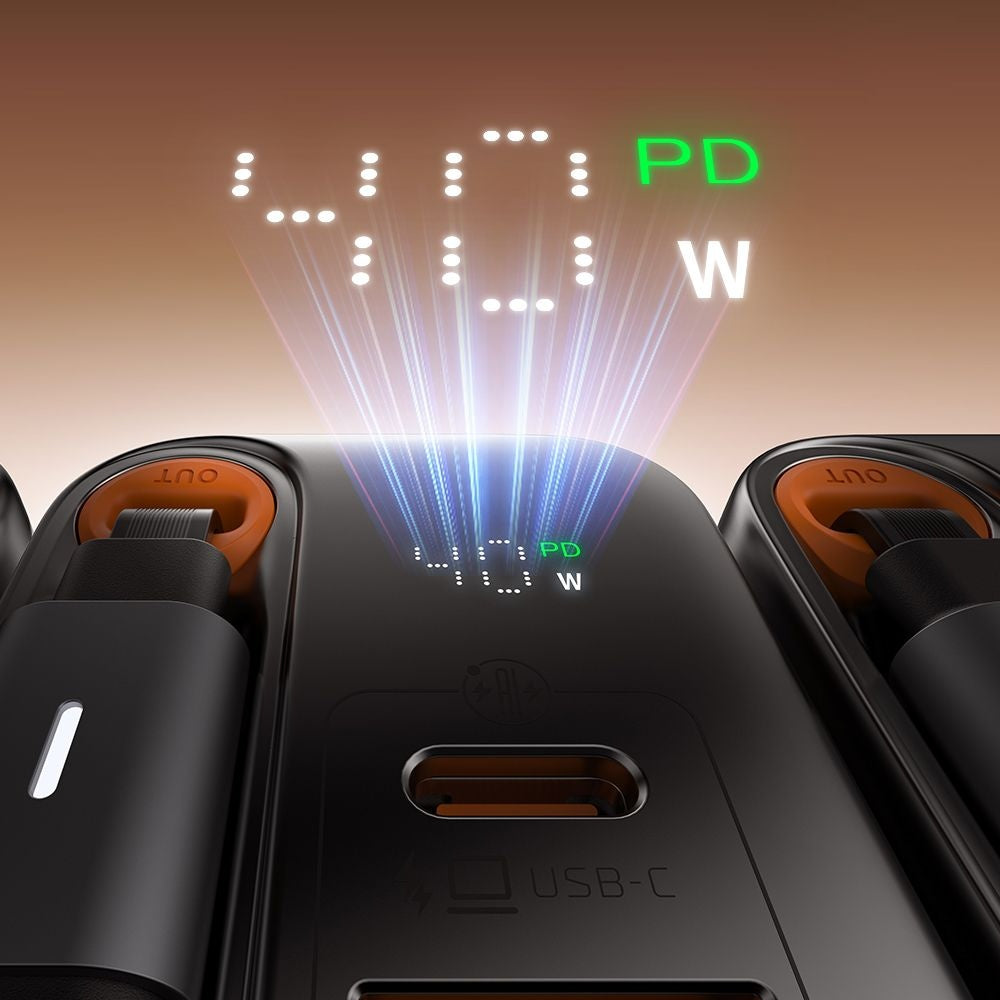 Incarcator Retea Cu Cablu USB-C McDodo CH-4281 FreeGo Display, 40W, 3A, 1 x USB-A - 1 x USB-C, Negru