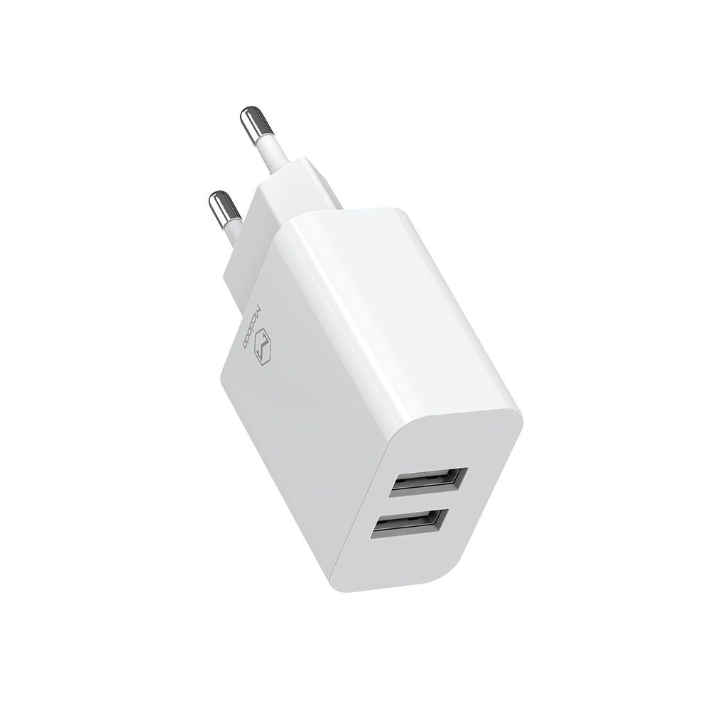 Incarcator Retea Cu Cablu USB-C McDodo CH-6721 Offer, 12W, 2.4A, 2 x USB-A, Alb
