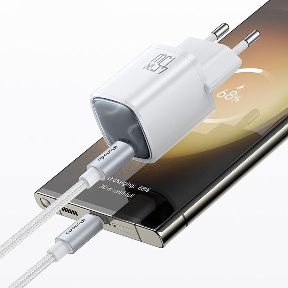 Incarcator Retea Cu Cablu USB-C Mcdodo Nano CH-4432, 45W, 3A, 1 x USB-C, Alb
