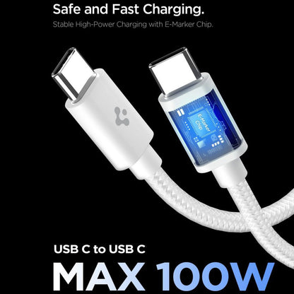 Incarcator Retea Cu Cablu USB-C Spigen EE451EU Essential, 45W, 3A, 1 x USB-C, Alb ACH09473