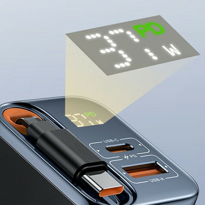 Incarcator Retea cu Cablu USB-C Yesido YC100 Display, 67W, 3.35A, 1 x USB-A - 1 x USB-C, Negru