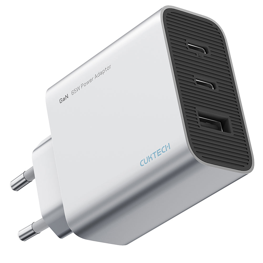Incarcator Retea Cuktech, 65W, 3.25A, 1 x USB-A - 2 x USB-C, Alb CUK0A15CEUSL