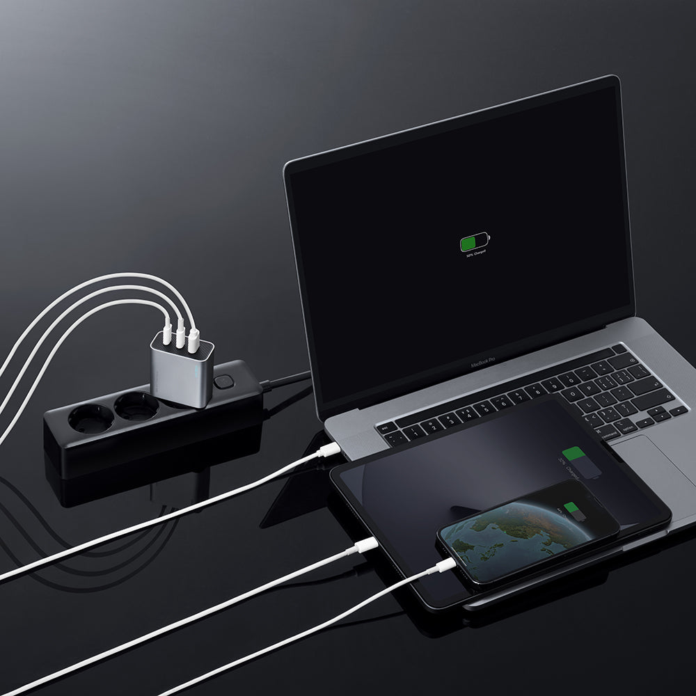 Incarcator Retea Cuktech, 65W, 3.25A, 1 x USB-A - 2 x USB-C, Alb CUK0A15CEUSL