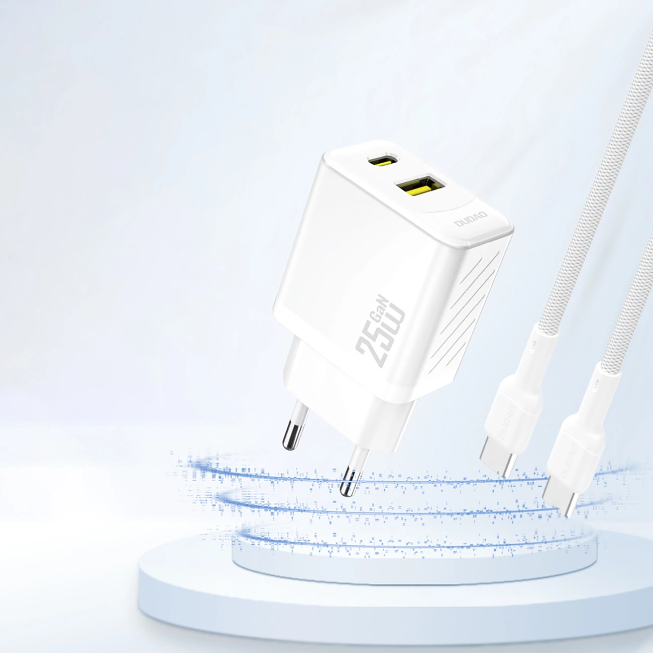 Incarcator Retea Dudao A26T, 25W, 3A, 1 x USB-A - 1 x USB-C, Alb