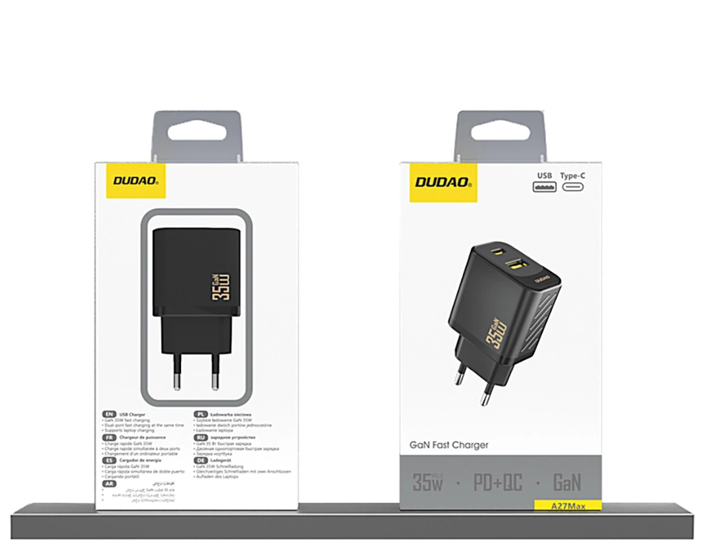 Incarcator Retea Dudao A27 Max, 35W, 1 x USB-A - 1 x USB-C, Negru