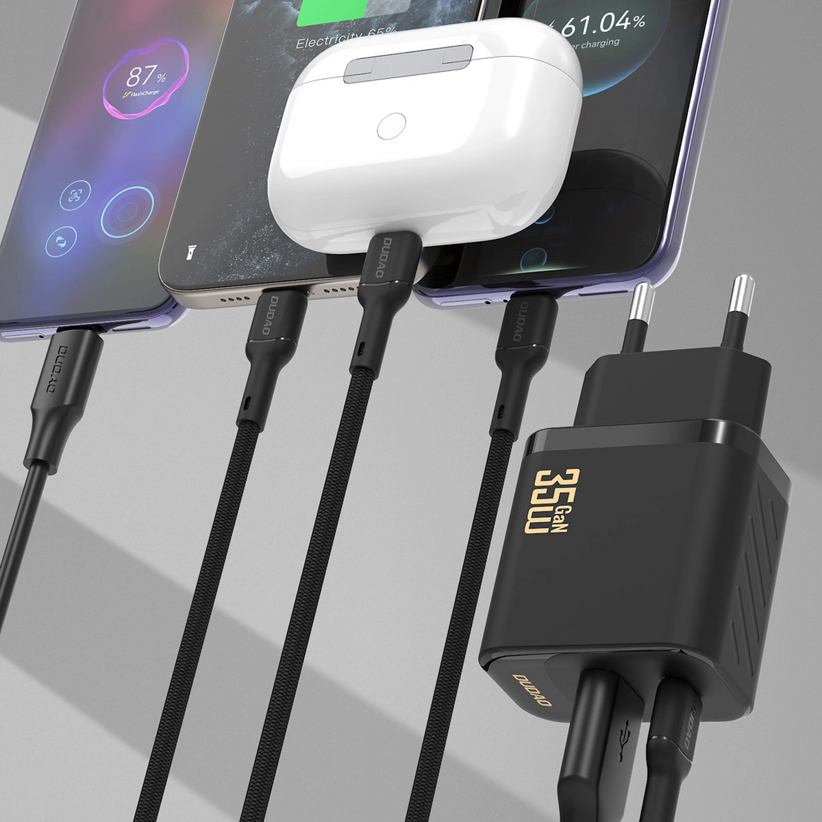 Incarcator Retea Dudao A27 Max, 35W, 1 x USB-A - 1 x USB-C, Negru