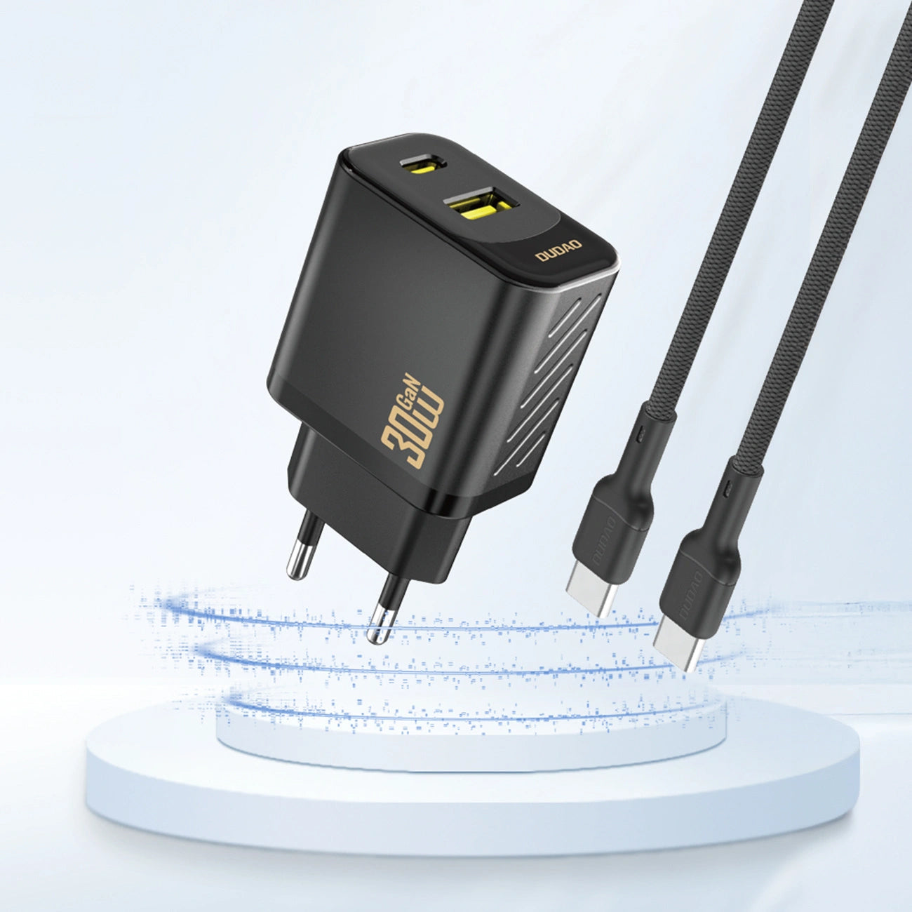 Incarcator Retea Dudao A27TEU, 30W, 3A, 1 x USB-A - 1 x USB-C, Negru