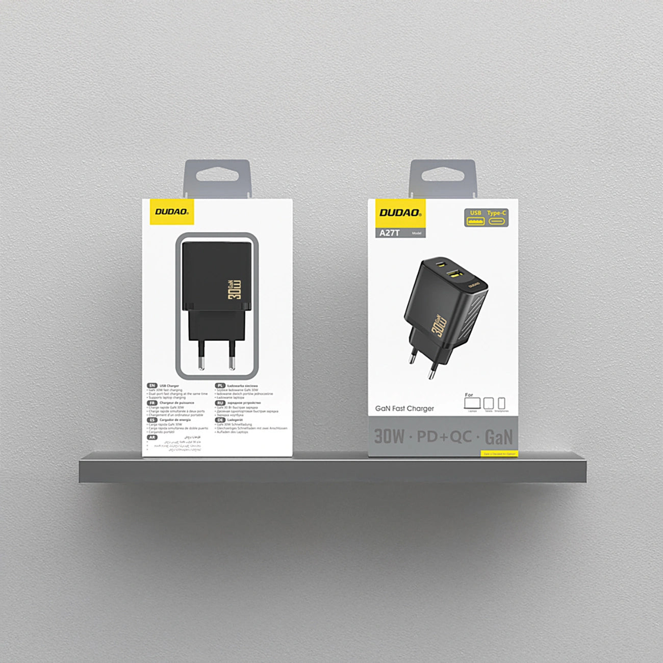 Incarcator Retea Dudao A27TEU, 30W, 3A, 1 x USB-A - 1 x USB-C, Negru