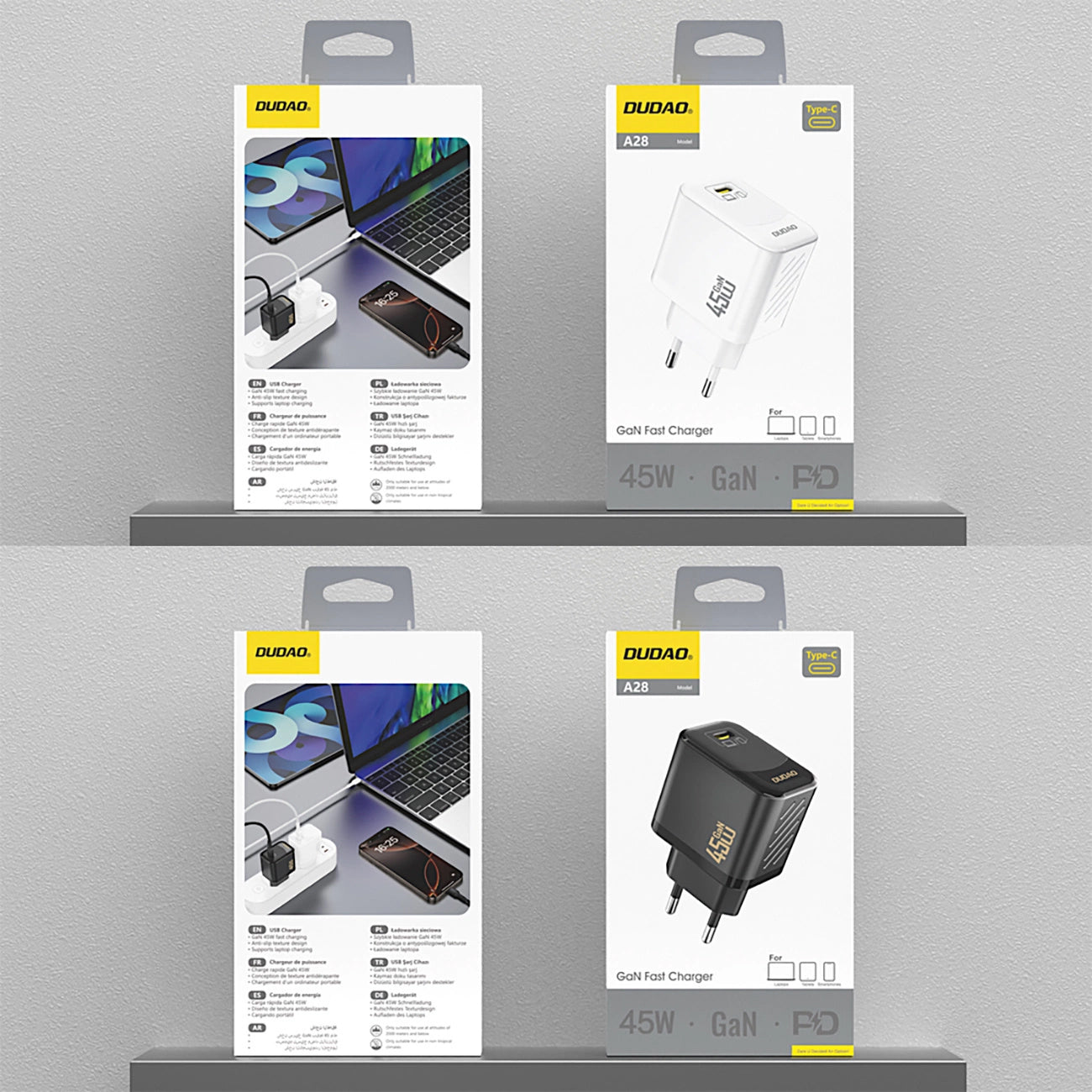 Incarcator Retea Dudao A28, 45W, 3A, 1 x USB-C, Negru