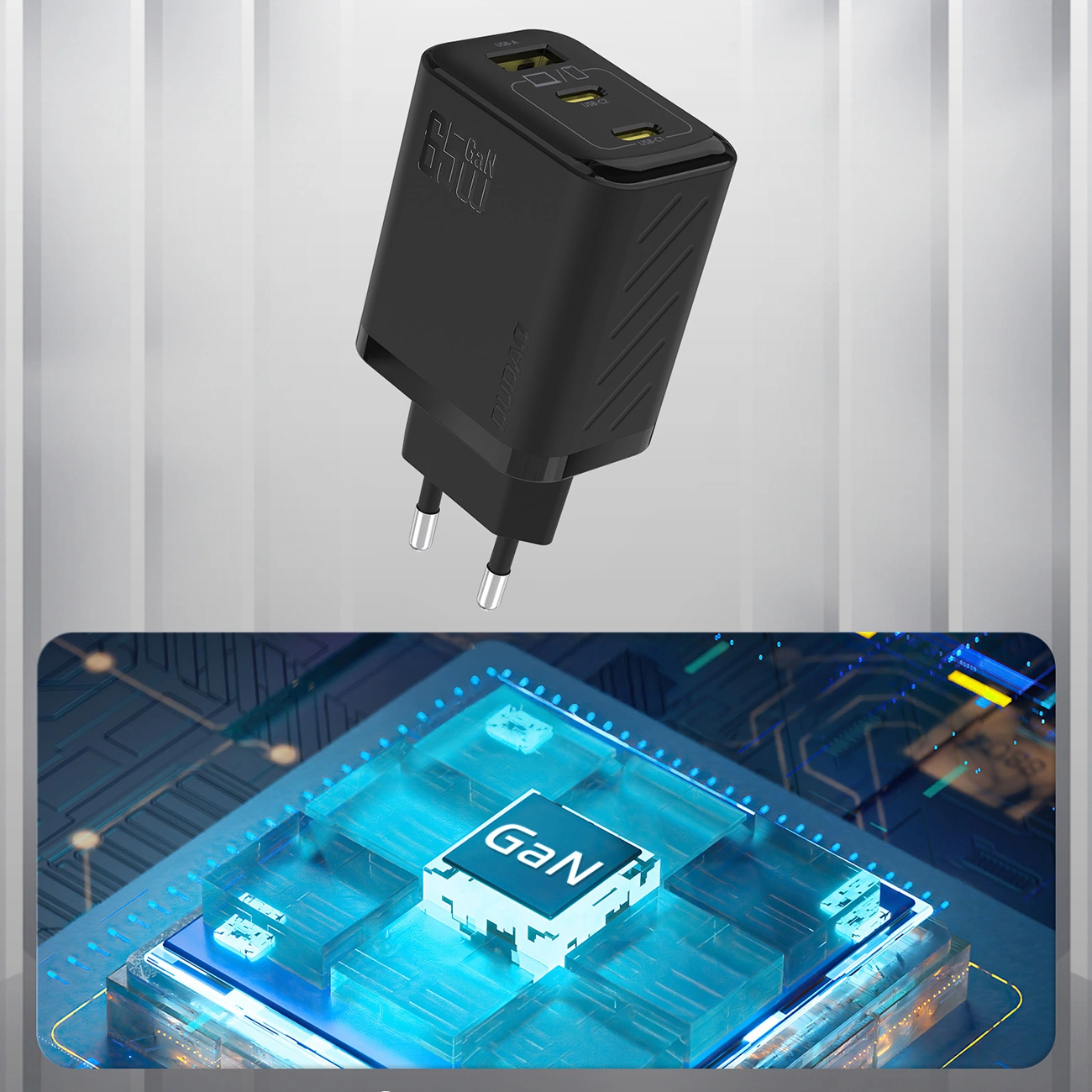 Incarcator Retea Dudao A29, 65W, 1 x USB-A - 2 x USB-C, Negru