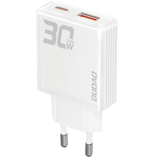 Incarcator Retea Dudao A30EU, 30W, 3A, 1 x USB-A - 1 x USB-C, Alb