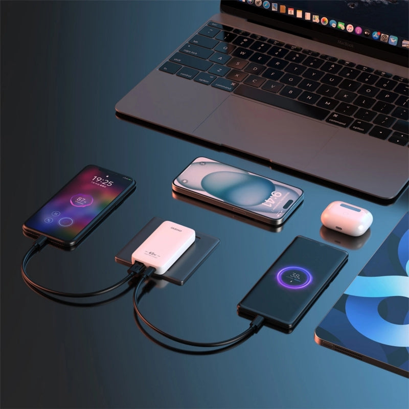 Incarcator Retea Dudao A65Q Travel, 65W, 3.25A, 1 x USB-A - 1 x USB-C, Alb
