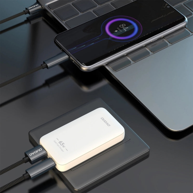 Incarcator Retea Dudao A65Q Travel, 65W, 3.25A, 1 x USB-A - 1 x USB-C, Alb