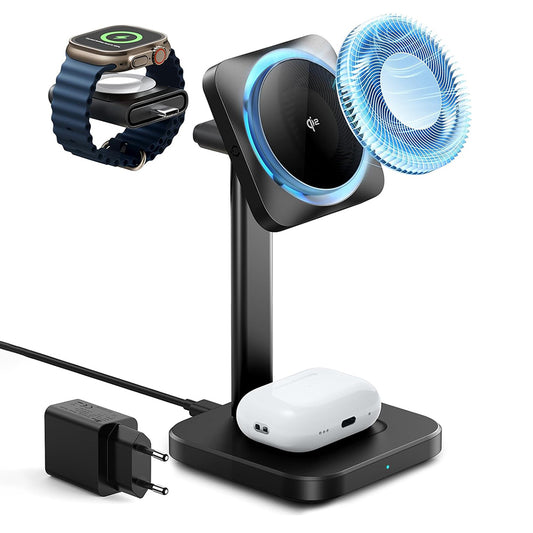 Incarcator Retea Wireless ESR CryoBoost 3in1, 25W, 1.67A, Negru