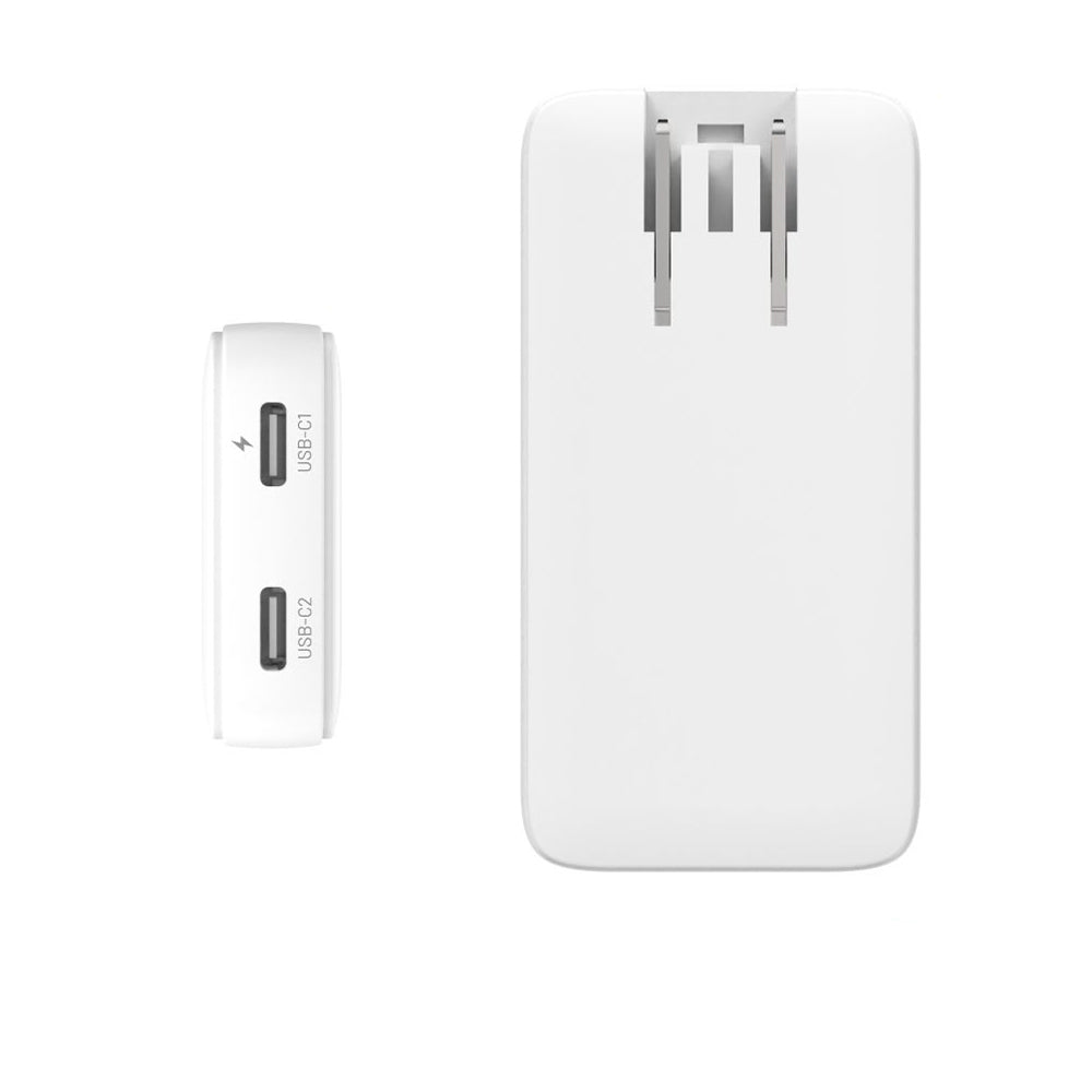 Incarcator Retea Fixed Travel, 45W, 3A, 2 x USB-C, Alb