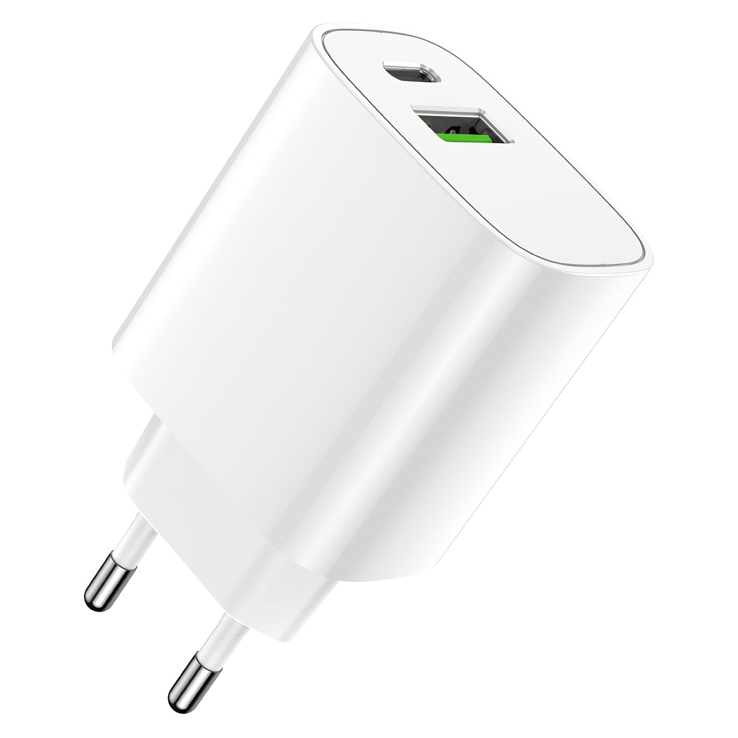 Incarcator Retea Forever LS-04, 20W, 3A, 1 x USB-A - 1 x USB-C, Alb