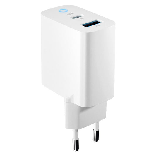 Forever Network Charger TC-06-20AC, 20W, 3A, 1 x USB-A - 1 x USB-C, White 