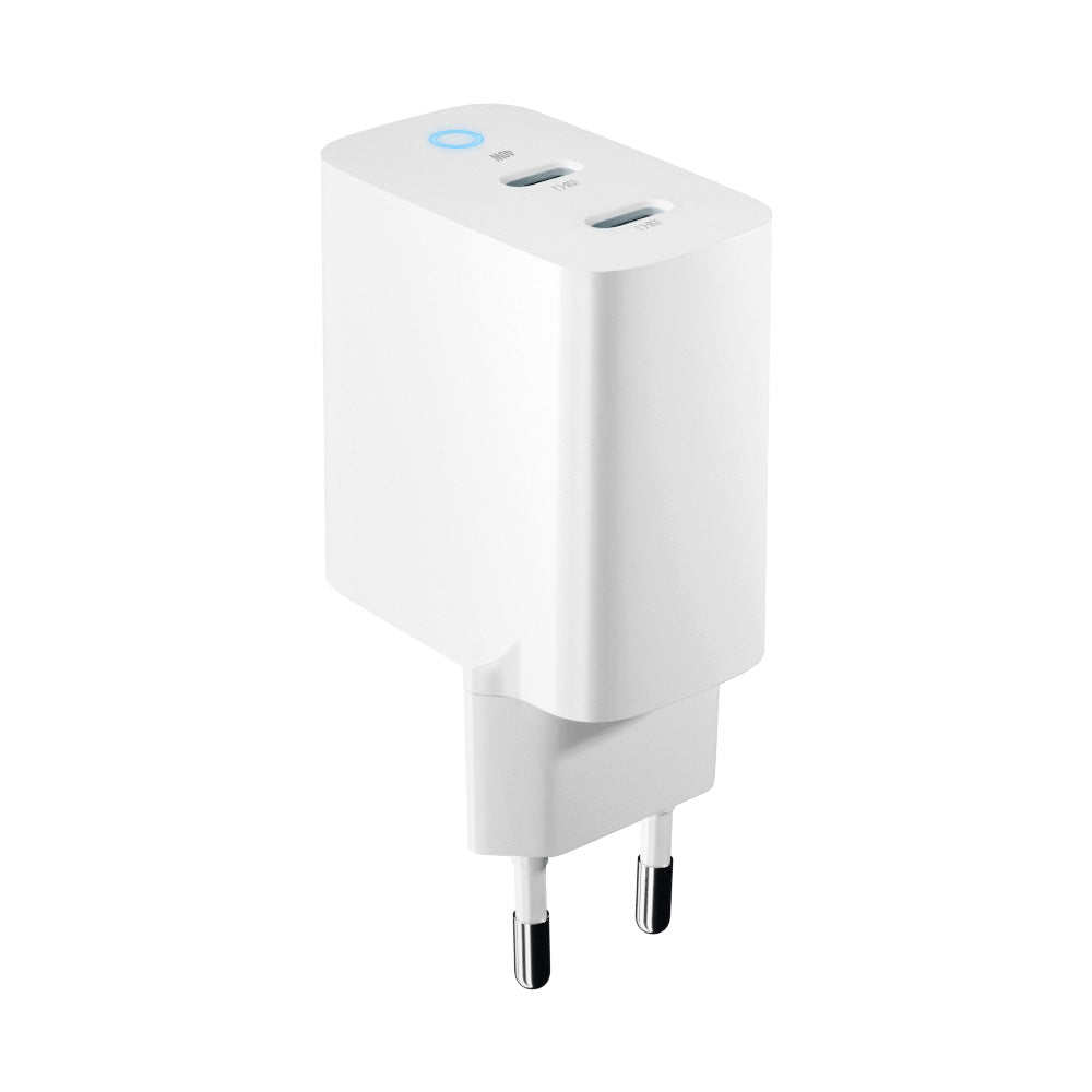 Incarcator Retea Forever TC-06-40CC, 40W, 3A, 2 x USB-C, Alb