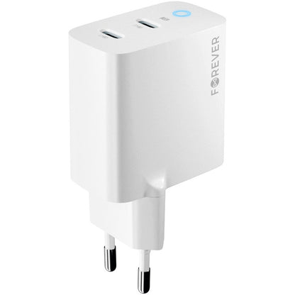 Incarcator Retea Forever TC-06-65CC, 65W, 3.25A, 2 x USB-C, Alb