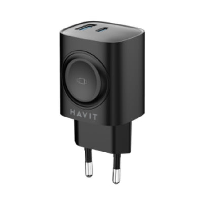 Incarcator Retea HAVIT UC132 2in1, 22W, 3A, 1 x USB-A - 1 x USB-C, Negru