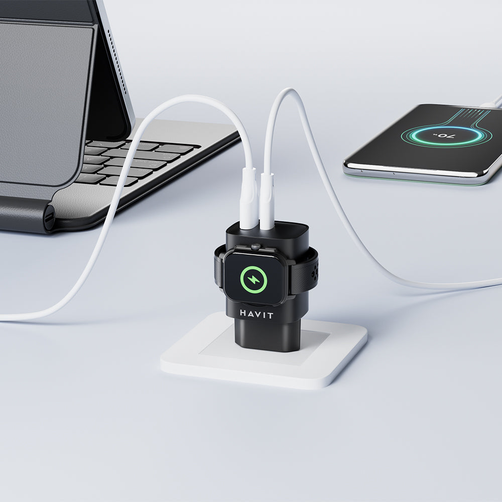 Incarcator Retea HAVIT UC132 2in1, 22W, 3A, 1 x USB-A - 1 x USB-C, Negru