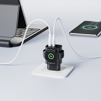 Incarcator Retea HAVIT UC132 2in1, 22W, 3A, 1 x USB-A - 1 x USB-C, Negru