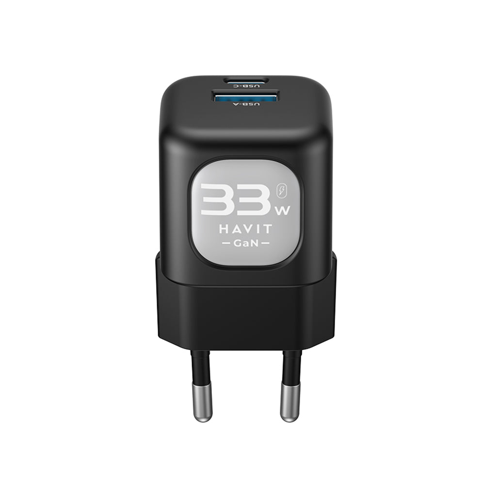 Incarcator Retea HAVIT UC230, 33W, 3A, 1 x USB-A - 1 x USB-C, Negru Gri