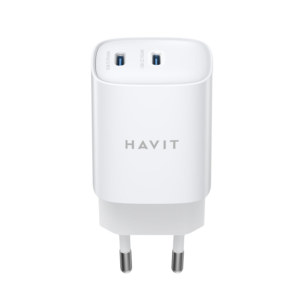 Incarcator Retea HAVIT UC45W, 45W, 3A, 2 x USB-C, Alb