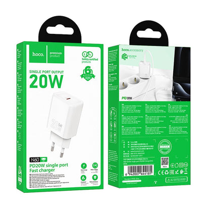 Incarcator Retea HOCO N60, 20W, 3A, 1 x USB-C, Alb