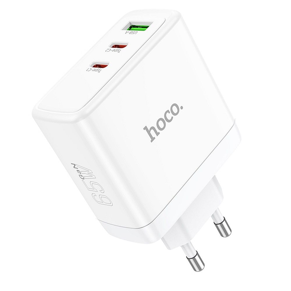 Incarcator Retea HOCO N30, 65W, 3.25A, 1 x USB-A - 2 x USB-C, Alb