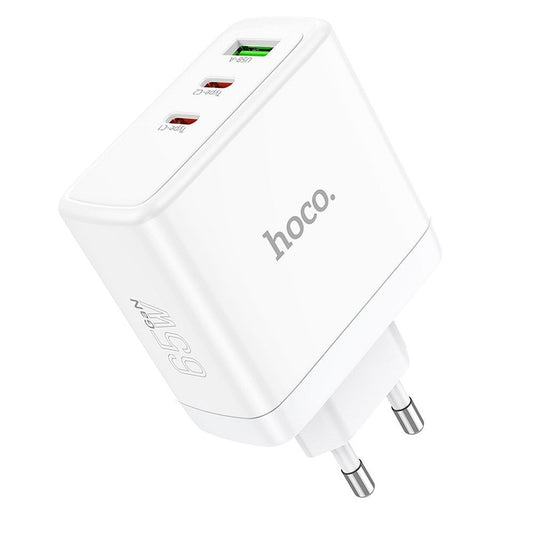 Incarcator Retea HOCO N30, 65W, 3.25A, 1 x USB-A - 2 x USB-C, Alb