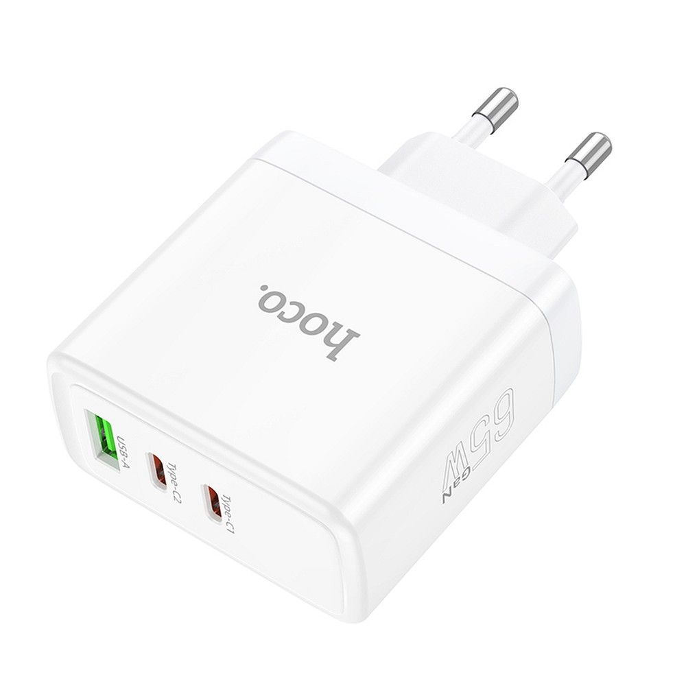 Incarcator Retea HOCO N30, 65W, 3.25A, 1 x USB-A - 2 x USB-C, Alb