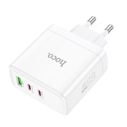 Incarcator Retea HOCO N30, 65W, 3.25A, 1 x USB-A - 2 x USB-C, Alb