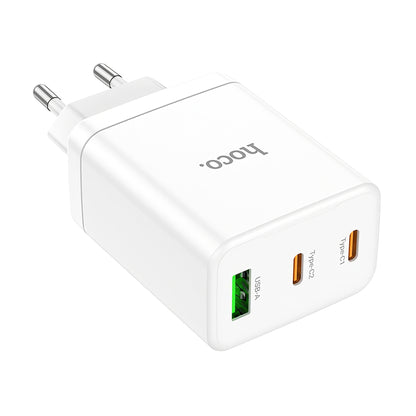 Incarcator Retea HOCO N33, 35W, 3A, 1 x USB-A - 2 x USB-C, Alb