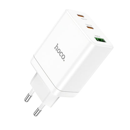 Incarcator Retea HOCO N33, 35W, 3A, 1 x USB-A - 2 x USB-C, Alb